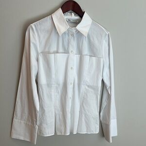 Zara White Corset like Shirt